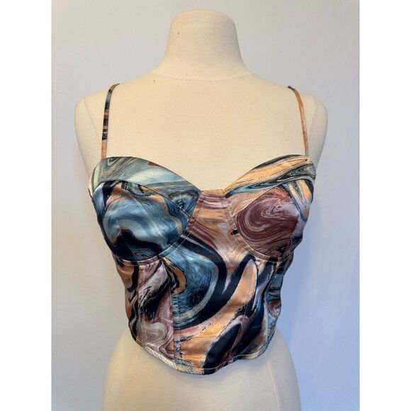 Pacsun Kendall & Kylie Multicolor Bustier Top Size Medium - Picture 1 of 4